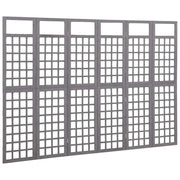 vidaXL 6-Panel Room Divider/Trellis Solid Fir Wood Gray 95.5"x70.9"