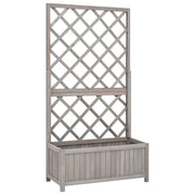 vidaXL Garden Trellis Planter Gray 27.6"x11.8"x53.1" Solid Firwood