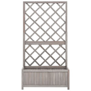 vidaXL Garden Trellis Planter Gray 27.6"x11.8"x53.1" Solid Firwood