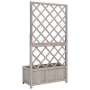 vidaXL Garden Trellis Planter Gray 27.6"x11.8"x53.1" Solid Firwood