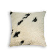 18" x 18" x 5" White And Black Cowhide  Pillow