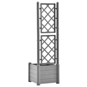 vidaXL Garden Planter with Trellis 16.9"x16.9"x55.9" PP Stone Gray