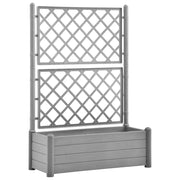 vidaXL Garden Planter with Trellis 39.4"x16.9"x55.9" PP Stone Gray