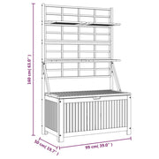 vidaXL Storage Box with Trellis 39"x19.7"x63" Solid Wood Acacia