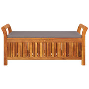 vidaXL Patio Storage Bench with Cushion 49.6" Solid Wood Acacia