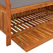 vidaXL Patio Storage Bench with Cushion 49.6" Solid Wood Acacia