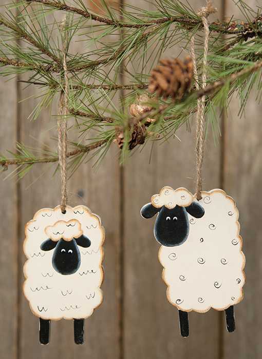 Sheep Ornament with Hanger  (4 per Bag)