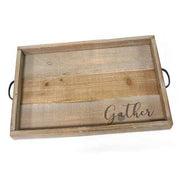 Modern Farmhouse Gather Wood & Metal Tray