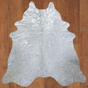 6 Ft Silver Devore Brindled Cowhide Rug