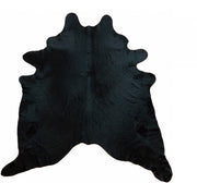 6.5 Ft  Black Dyed Brindled Cowhide Rug