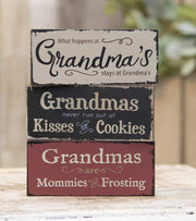 Grandma's Kisses Sign  (3 Count Assortment)