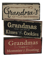Grandma's Kisses Sign  (3 Count Assortment)