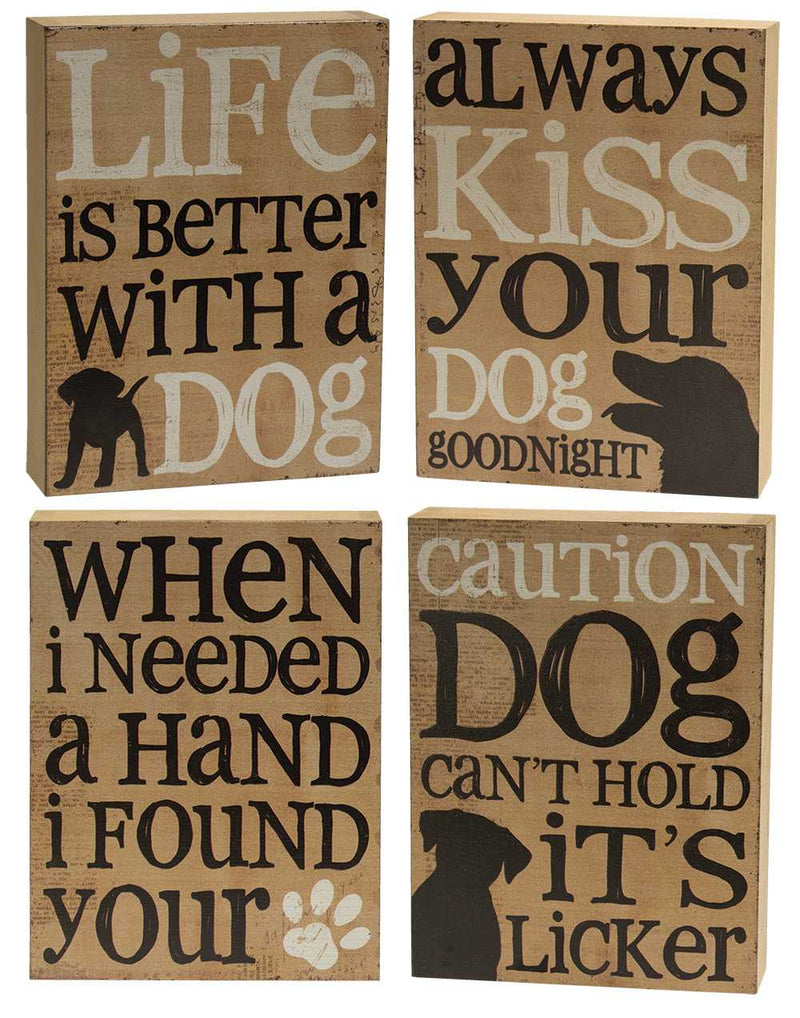 Life With a Dog Box Signs  (4 Count Assortment)