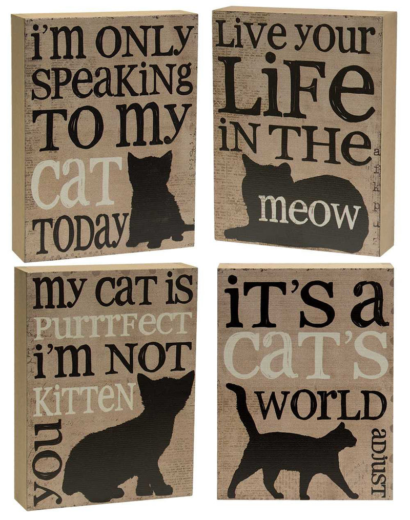 Cat's World Box Signs  (4 Count Assortment)