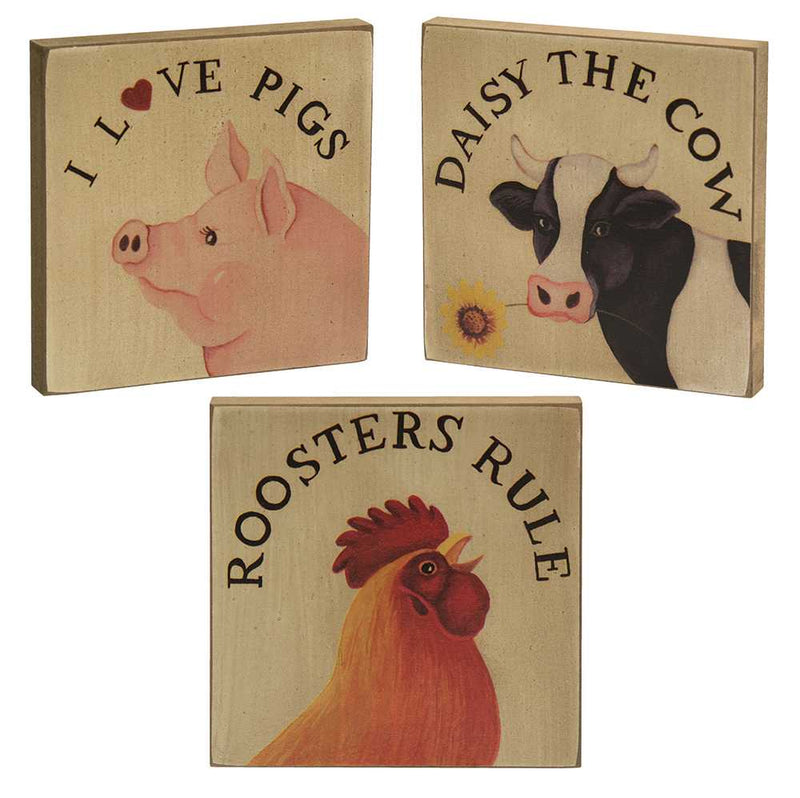 Roosters Rule Quote Blocks  (3 Count Assortment)