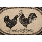 Sawyer Mill Charcoal Poultry Jute Placemat Set of 6 12x18