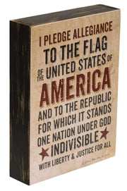 Pledge of Allegiance Box Sign