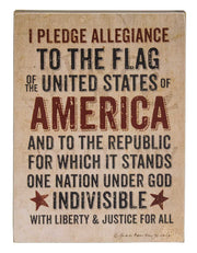 Pledge of Allegiance Box Sign