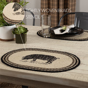 Sawyer Mill Charcoal Pig Jute Placemat Set of 6 12x18