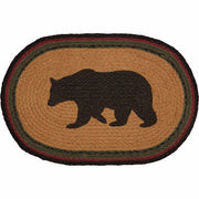 Wyatt Stenciled Bear Jute Placemat Oval Set of 6 12x18