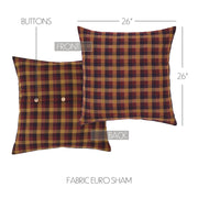 Heritage Farms Primitive Check Fabric Euro Sham 26x26