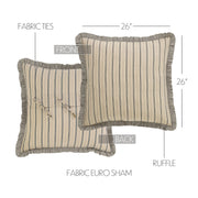 Sawyer Mill Charcoal Fabric Euro Sham 26x26