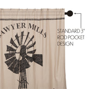 Sawyer Mill Charcoal Windmill Shower Curtain 72x72