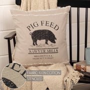 Sawyer Mill Charcoal Pig Pillow 18x18