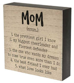 Mom Definition Box Sign