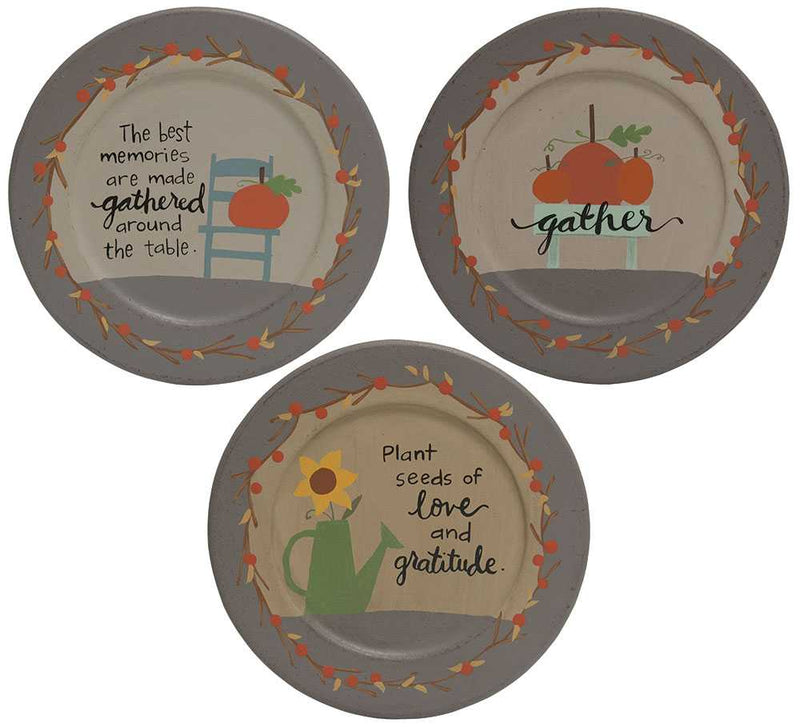 Gather Around The Table Decorative Plates  (3 Count Assortment)
