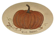 Give Thanks White Pumpkin Decorative Plate