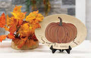 Give Thanks White Pumpkin Decorative Plate