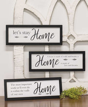 Let's Stay Home Framed Sign  (3 Count Assortment)