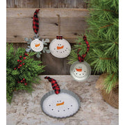 Snowman Head Metal Snowflake Ornament