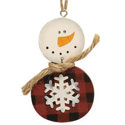 Buffalo Check Snowman Ornament  (3 Count Assortment)