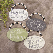 Count Your Blessings Beaded Ornament  (4 Count Assortment)