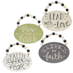 Faith Over Fear Beaded Ornament  (4 Count Assortment)