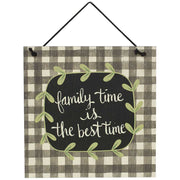 Family Time is the Best Time Wooden Hanger  (3 Count Assortment)