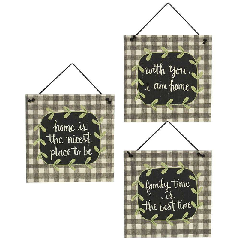 Family Time is the Best Time Wooden Hanger  (3 Count Assortment)