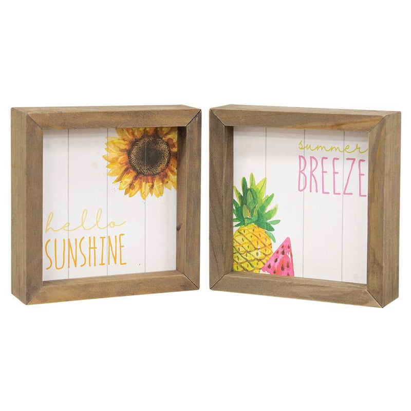 Hello Sunshine, Summer Breeze 2-Sided Framed Sign