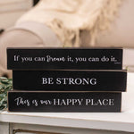 This is our Happy Place Wooden Block  (3 Count Assortment)