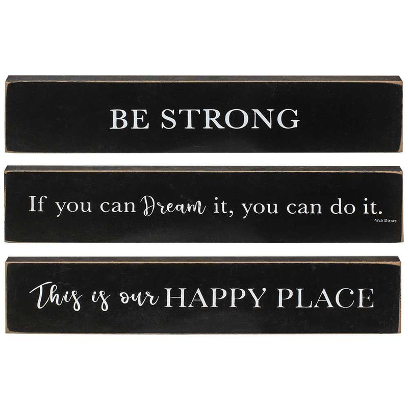 This is our Happy Place Wooden Block  (3 Count Assortment)