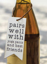 Yoga Pants and Best Friends Wine Tags (Set of 3)