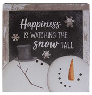 Happy Snowman Box Sign  (3 Count Assortment)