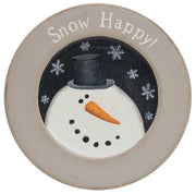 Happy Snowman Rimmed Plate (3 Count Assortment)