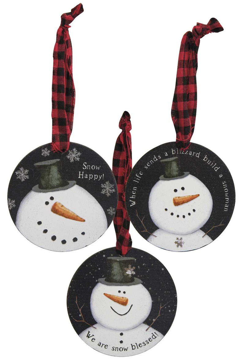 Happy Snowman Ornaments