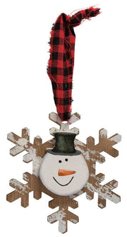 Happy Snowman Snowflake Ornament  (3 Count Assortment)