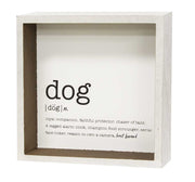 Dog Definition Shadow Box Sign