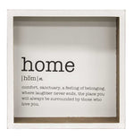 Home Definition Shadow Box Sign
