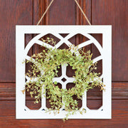 Distressed White Cathedral Window Hanger